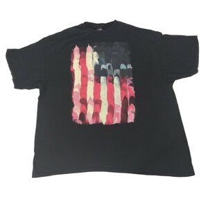 Harley Davidson USA T-shirt Watercolor American Flag Black T Shirt Size 4X